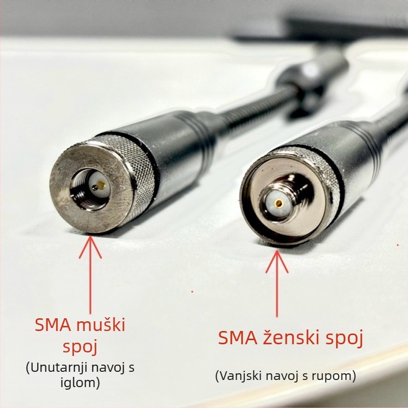 Gooseneck antena za ručni radio, UV premaz, dvostruki zavoj, SMA konektor, domet 3–5 km, protiv smetnji, bez baterije