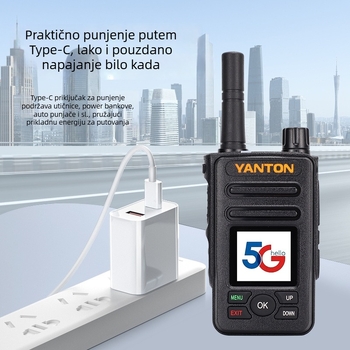 Ručni bežični interkom - 50 kanala, domet iznad 50 km, 5G/4G/3G/2G mreža, litij-ionska baterija 5000 mAh