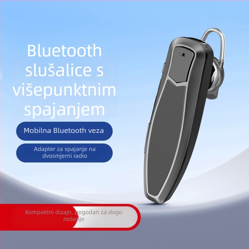 Walkie-Talkie Bluetooth bežične slušalice s otpornošću na smetnje, domet 1,5–3 km, baterija 800 mAh litij-ionska