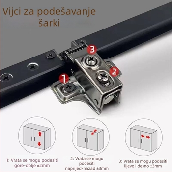 Šarka za vratima ormara – željezna, elektroplatirana, debljina 1 mm, Lingzhi marka