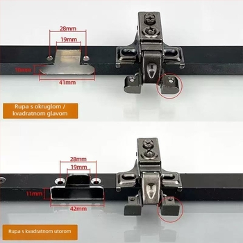 Šarka za vratima ormara – željezna, elektroplatirana, debljina 1 mm, Lingzhi marka