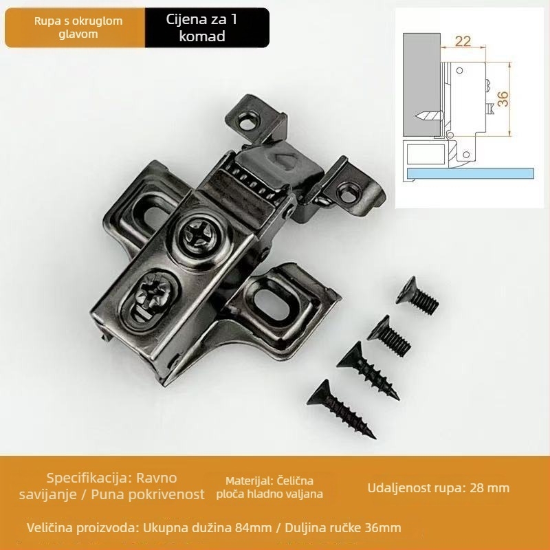 Šarka za vratima ormara – željezna, elektroplatirana, debljina 1 mm, Lingzhi marka
