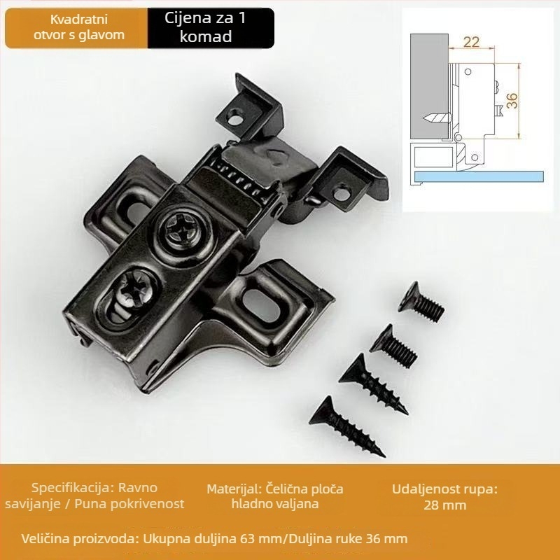 Šarka za vratima ormara – željezna, elektroplatirana, debljina 1 mm, Lingzhi marka