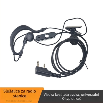 Walkie-Talkie slušni kabel, fino pleten, izdržljiv, duljina 80 cm, 50 Ω impedance, protiv smetnji, bez baterije
