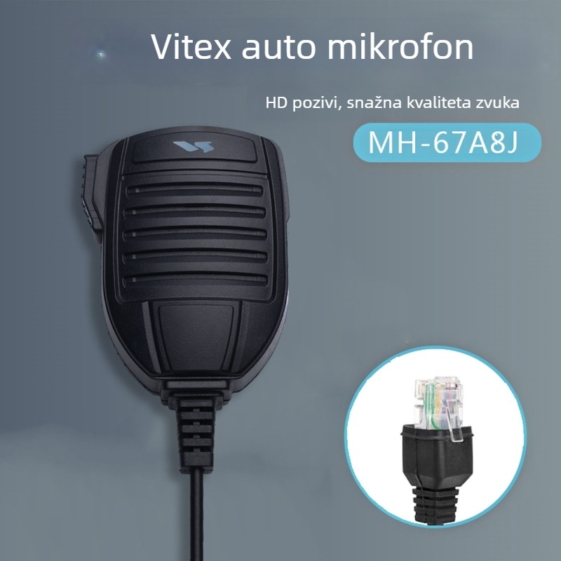 Walkie-talkie mikrofon VX2500, VX2508/VX2200, VX2100, MH-67A8J - domet 5–10 km, bez baterija, protuklizni