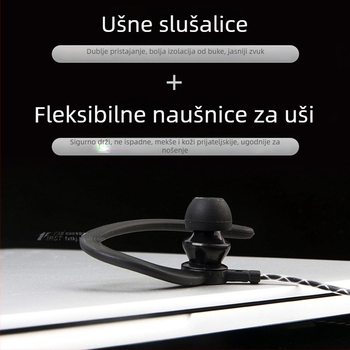 FeiXunteng audio slušalica s PTT, ušni kuka za uho, in-ear dizajn, protiv smetnji, bez baterije, za radijske uređaje s K‑tip konektorom, domet 1,5–3 km