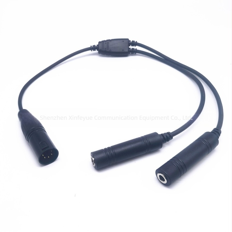 GA dvostruki utikač avionski headset adapter za Airbus 5-pin XLR – domet 1,5–3 km, bez baterije, otporan na padove