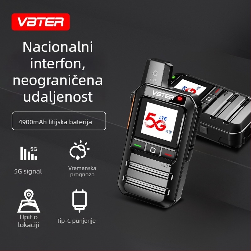 Wabbett WBT-6.0 Snažna verzija — uređaj za javnu mrežu, 430–440 MHz, domet >50 km, 5G/4G/3G/2G, Li-ion baterija 4900 mAh, zaslon