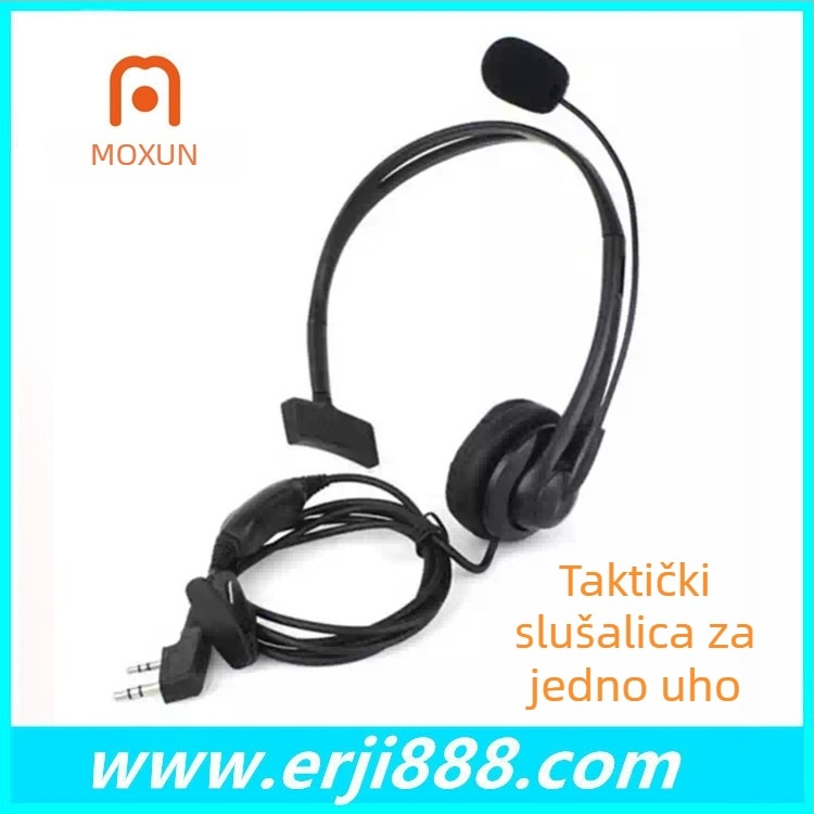 Slušalica za walkie-talkie, jednostrana, otporna na prašinu, domet 1,5–3 km, kabel 130 cm, model 9009, kompatibilno s TK Universal