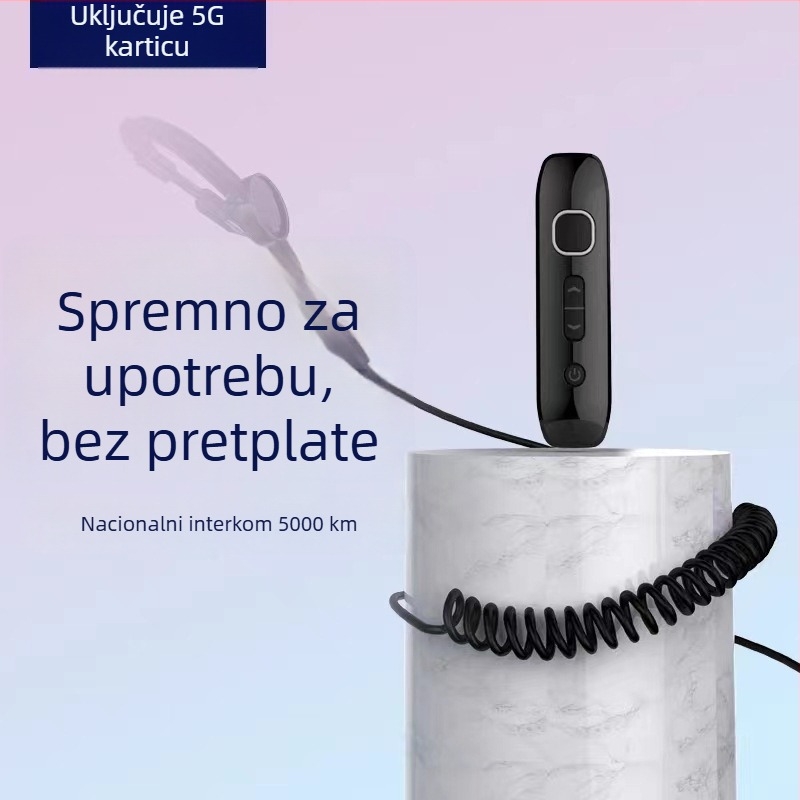 Mini bežični interkom s klipom za hotele, restorane i salone ljepote (dohvat 1,5–3 km, RF izlaz 10 W, 16 kanala, LiPo baterija 700 mAh, bez kartice)