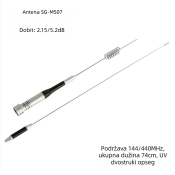 SG-M507 automobilna antena za radio, UV dvodijelna, visoki dobitak, pasivna, domet preko 50 km