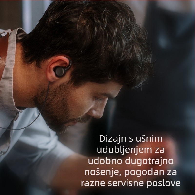 Walkie-Talkie slušalica s PU mekim držačem za uho, protiv smetnji, raspon 5–10 km, RF izlazna snaga 3 W, impedancija 5 Ω
