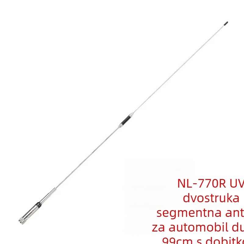 NL-770R dvopojasna antena za automobilsku radiokomunikaciju i morski walkie-talkie — 136–174/400–480 MHz, domet 10–50 km, protiv smetnji