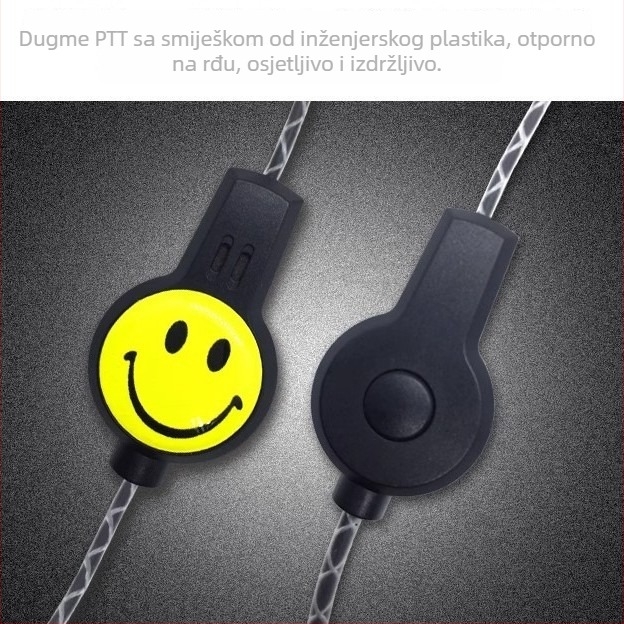 Walkie-Talkie headset s K-kablom, in-ear slušalice, vodootporne, domet 1,5–3 km, bez baterije