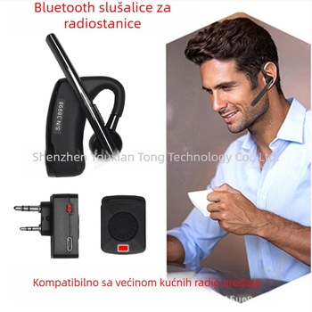 Walkie-Talkie Bluetooth slušalica s K-tip dvostrukim priključkom, domet do 1,5 km, litijeva baterija, funkcija protiv smetnji