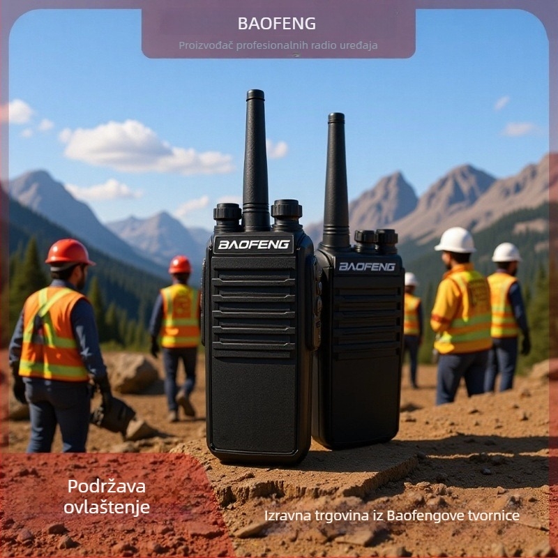 BF-E50 profesionalni radiouručaj za gradilišta, 16 kanala, doseg 1.5–3 km, snaga ≤5 W, Li-ion 1500 mAh