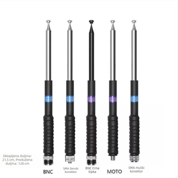 T5 ručni radio s poboljšanom antenom, morska VHF/UHF visoki dobit, 128 cm teleskopska antena, vodootporan, litij baterija, domet 1,5–3 km