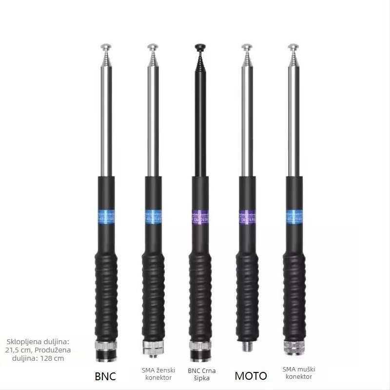 T5 ručni radio s poboljšanom antenom, morska VHF/UHF visoki dobit, 128 cm teleskopska antena, vodootporan, litij baterija, domet 1,5–3 km