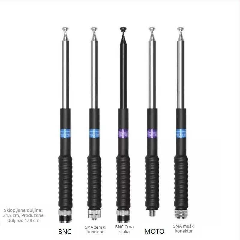 T5 ručni radio s poboljšanom antenom, morska VHF/UHF visoki dobit, 128 cm teleskopska antena, vodootporan, litij baterija, domet 1,5–3 km