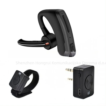 Bežični Bluetooth headset za radijske uređaje, univerzalni K-Head držač za uho, automatsko uparivanje, UV5R UVK6 — domet 1,5 km, LiPo baterija, otporan na prašinu