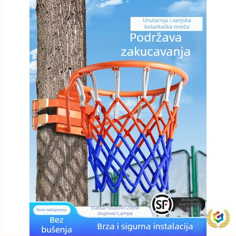 Zidni vanjski koš za košarku, bez bušenja, prenosni stalak za djecu i odrasle