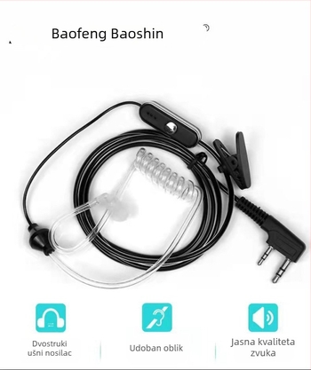 Slušalica za radio, univerzalna za K-head; kabel 80 cm; impedancija 2,5 Ω; osjetljivost 1,5