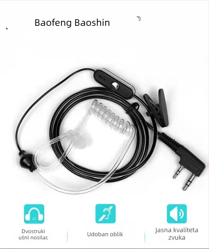 Slušalica za radio, univerzalna za K-head; kabel 80 cm; impedancija 2,5 Ω; osjetljivost 1,5