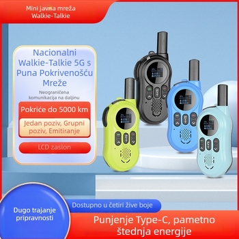 tdx Mini ručna radiostanica 400–470 MHz, 5W, 16 kanala, doseg >50 km, 6800 mAh litijeva baterija