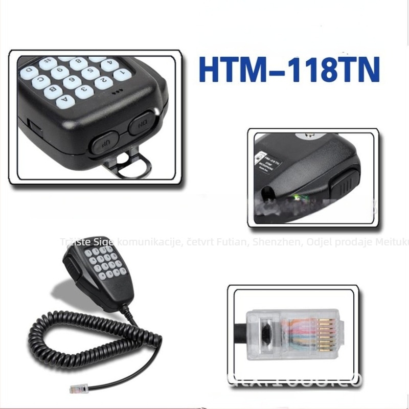 HM118TN ručni mikrofon za IC-2100/706/V8000/F6121D automobilni transceiver; domet VHF/UHF; 3-5 km; otporan na prašinu; bez baterije