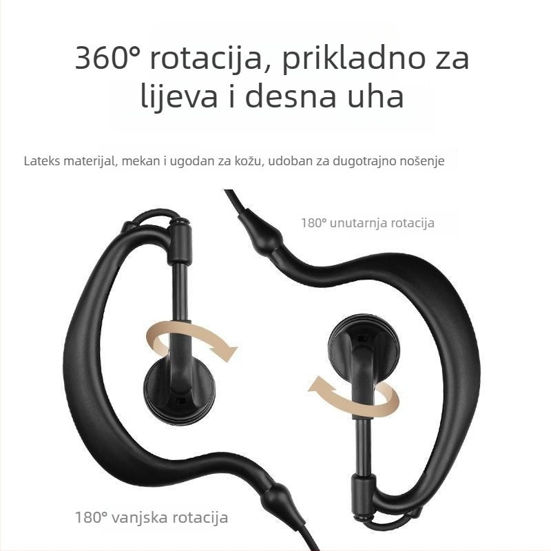 Mini kabelska slušalica za radio s Type-C priključkom – protiv smetnji, bez baterije, domet do 50 km
