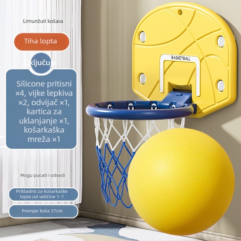 Antelope dječji tihi koš za košarku – zidni, podesiva visina, unutarnja i vanjska upotreba