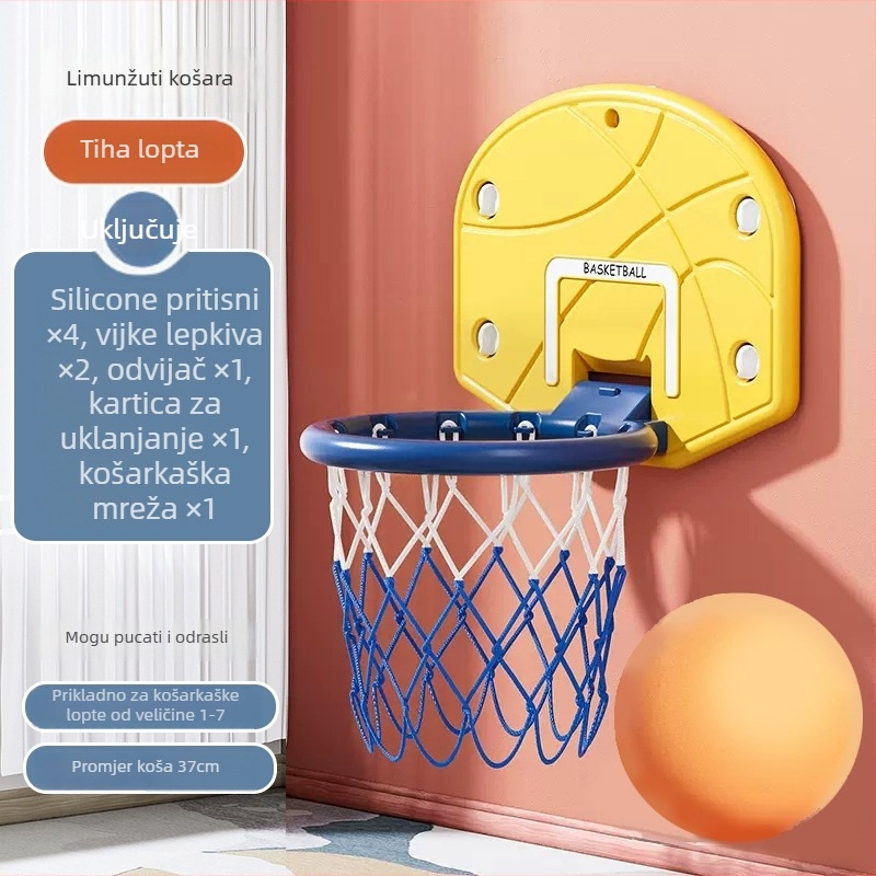 Antelope dječji tihi koš za košarku – zidni, podesiva visina, unutarnja i vanjska upotreba