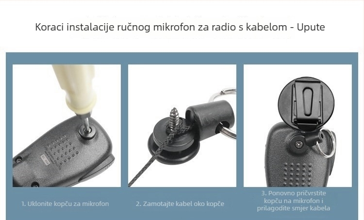 Držač mikrofona za automobil s izvlačivim užetom, automatsko vraćanje, protuklizni, model 8900 (Brend: yintalk; Kompatibilnost: 8900)