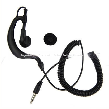 Monofunkcionalna slušalica za walkie-talkie s kukom za uho, 3,5 mm, anti-interferencija, domet do 3 km, bez baterije