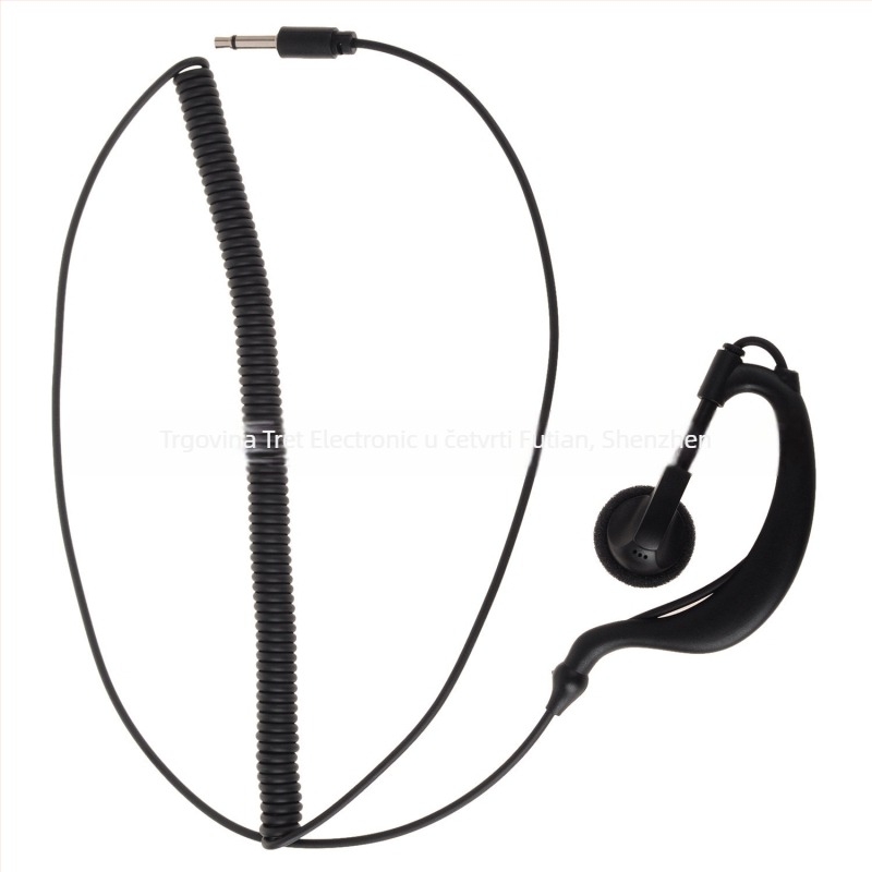 Monofunkcionalna slušalica za walkie-talkie s kukom za uho, 3,5 mm, anti-interferencija, domet do 3 km, bez baterije