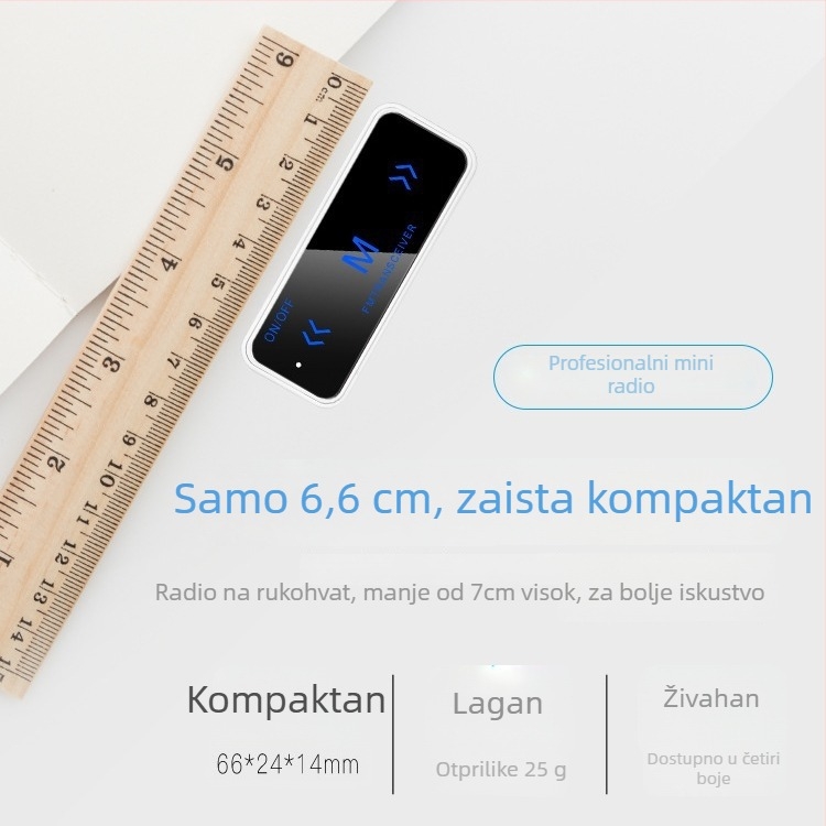 Mini bežični interkom, ultratanki dizajn, 16 kanala, frekvencijski raspon 400-480, RF izlazna snaga 5, litijeva baterija
