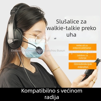 Headset za radio na glavi, prašno otporan, domet 10–50 km, bez baterija