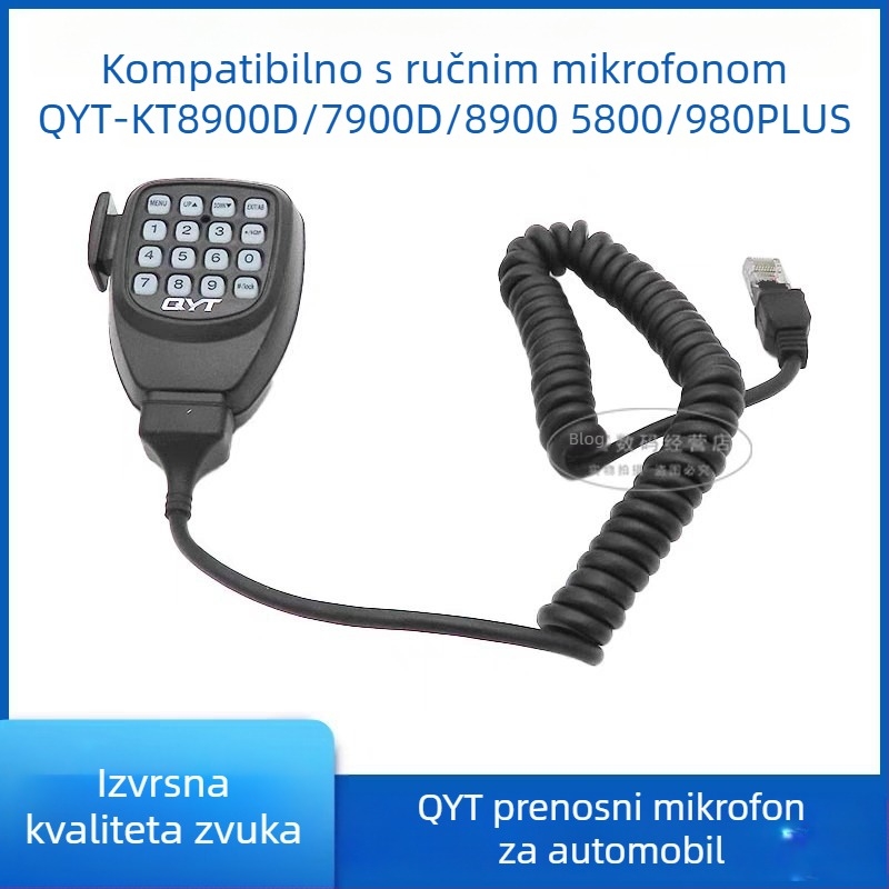 QYT Quanyitong KT-7900D automobilni mikrofon, frekvencijski raspon 136–174/400–480MHz, RF izlazna snaga 25W, 200 kanala, domet do 10–50 km