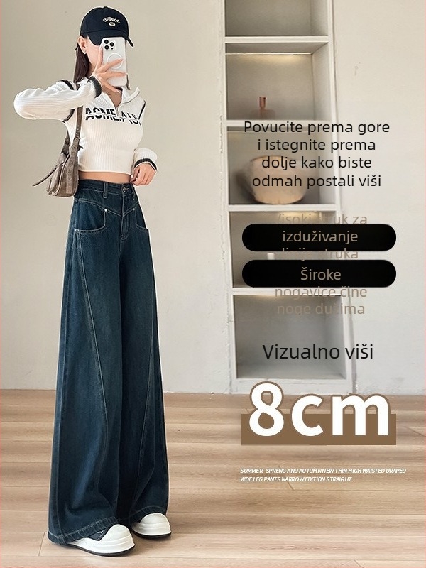 Traperice: široki kroj, visok struk, denim, opuštena silueta, uobičajena debljina