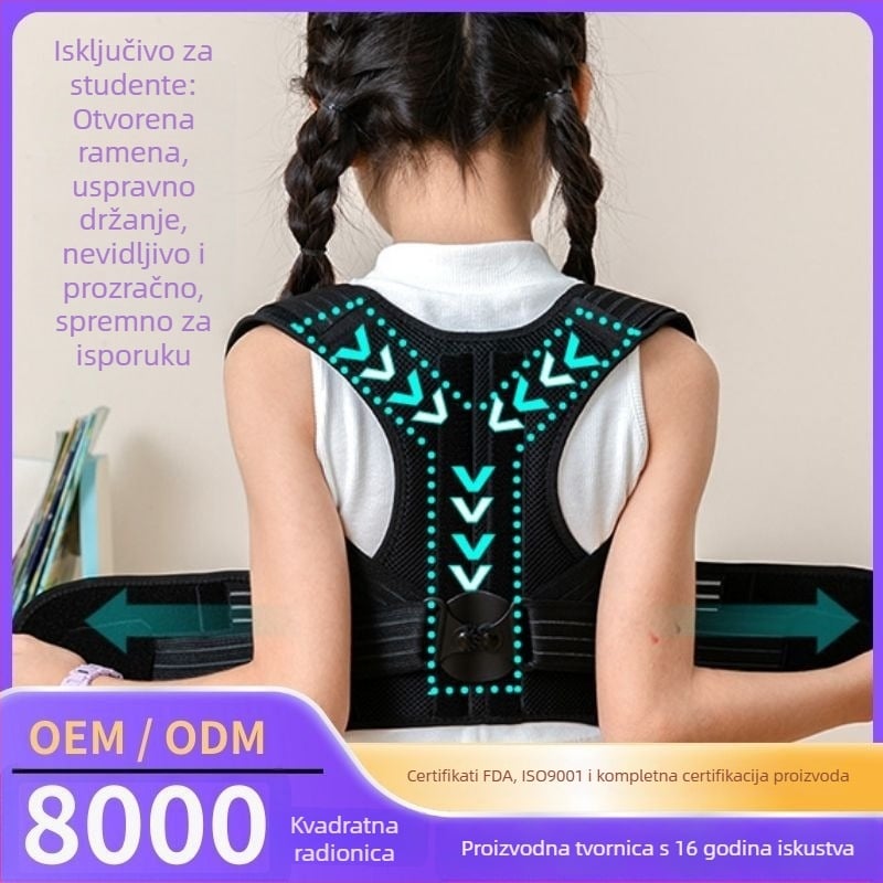 Korektor držanja za djecu i tinejdžere, prozračna podrška za leđa, gornji dio tijela i ramena — Marka PDS, Model YF-JZ060