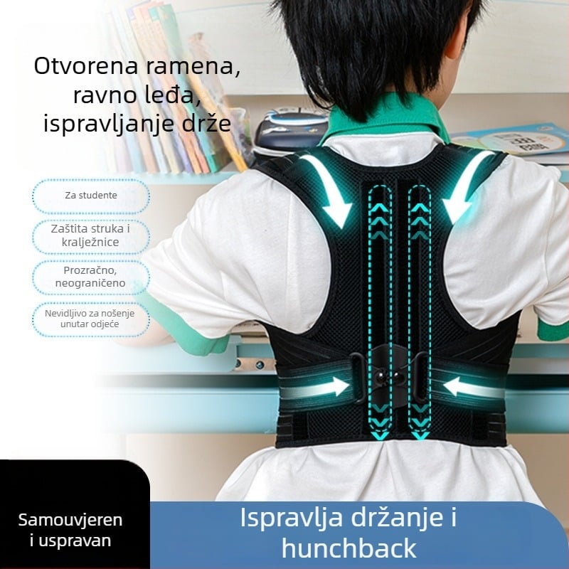 Korektor držanja za djecu i tinejdžere, prozračna podrška za leđa, gornji dio tijela i ramena — Marka PDS, Model YF-JZ060