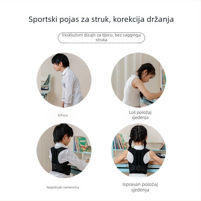 Korektor držanja za djecu i tinejdžere, prozračna podrška za leđa, gornji dio tijela i ramena — Marka PDS, Model YF-JZ060