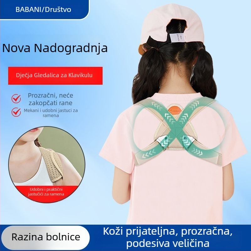 Dječji pojas za fiksaciju ključne kosti, prozračni osmerokutni pojas za leđa, Banbanli 0513, jesen 2023 izdanje, rehabilitacijska podrška, funkcionalna potpora
