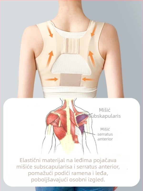 Remen za korekciju držanja ramena - neortopedski, nevidljiva podrška leđa za odrasle, materijal: najlon i spandex, joga/fitness