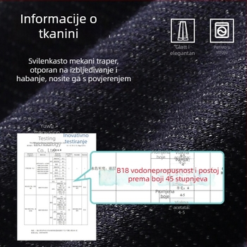 Traperice od vune i svile, visoki struk, zimska debljina, ravni kroj, mikroelastičnost