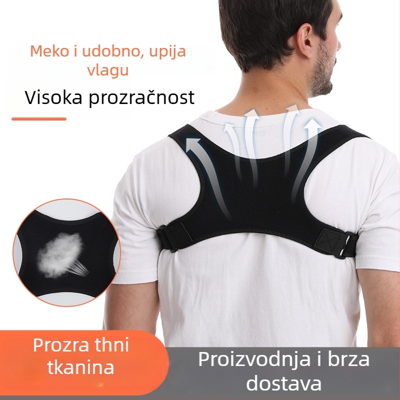 Korektor držanja s podesivim remenima za ramena, stražnja potpora leđa, model Humpback Correction Belt, materijal neopren + poliester, pogodan za sva godišnja doba