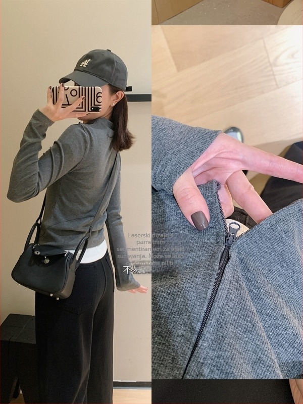 Pamukasta dukserica s stojećim ovratnikom i zatvaračem, korejsko-japanski casual stil, slobodan kroj, 50-70% pamuka, jesen 2025