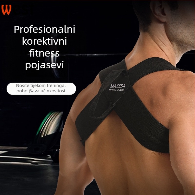 Pojas za korekciju drža ramena za bench press i trening ramena - West, poliesterska vlakna, zaštita ramena, opće korištenje, pogodno za nogomet, licencirana privatna marka