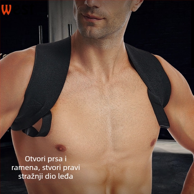 Pojas za korekciju drža ramena za bench press i trening ramena - West, poliesterska vlakna, zaštita ramena, opće korištenje, pogodno za nogomet, licencirana privatna marka