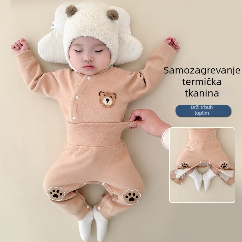 Dječji debeli termalni komplet (gornji i donji dio), unisex, za novorođenčad 0–12 mjeseci, Derong poliester